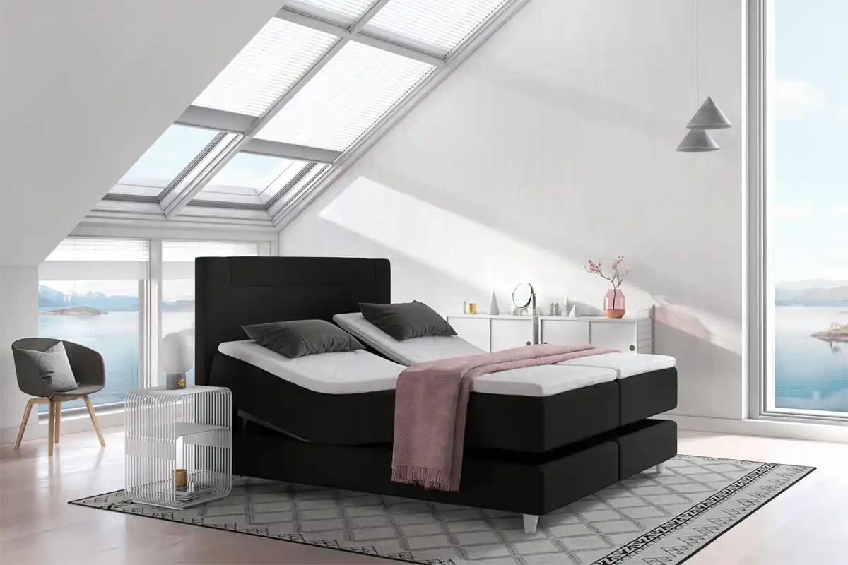 Boxspringbett im Schlafzimmer